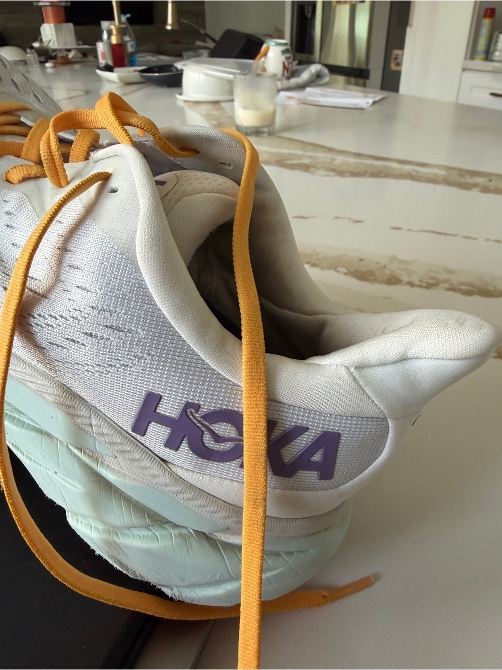 Hoka One One Clifton 8 Blanc Running Shoes Women's Size 10B sneakers - Picture 3 of 15